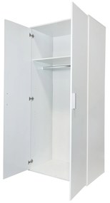 Šatníková skriňa Blessa (biela). Akcia -20%. Vlastná spoľahlivá doprava až k Vám domov. 1069341