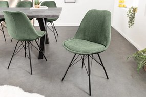Dizajnová jedálenská stolička Scandinavia zelená cord
