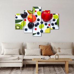 Obraz ovocia s kvapkami vody (150x105 cm)
