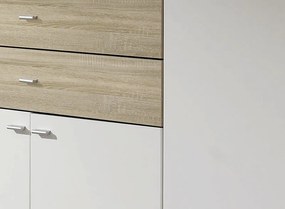 Šatníková skriňa Landsberg, dub sonoma/biela