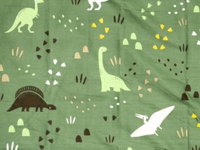 Sada 2 ks dekoračných obliečok na vankúš DINO STEPS 40x60 cm, tmavozelená