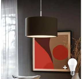 Eglo - LED Luster na lanku TUNJA 1xE27/60W/230V hnedá
