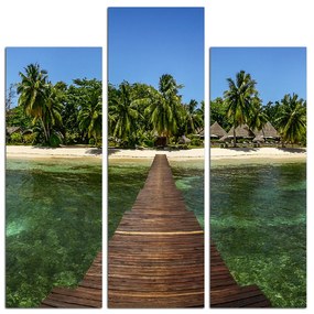 Obraz na plátne - Tropický ostrov a mólo - štvorec 3912C (75x75 cm)