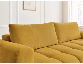 Rozkladacia/s úložným priestorom pohovka v horčicovej farbe 251 cm Fuji – Bobochic Paris