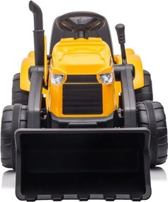 LEAN CARS Batériový traktor s prívesom S617 žltý