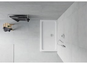 Mexen SLIM - Obdĺžniková sprchová vanička 130x70x5cm + chrómový sifón, biela, 40107013