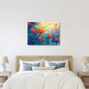 Sklenený obraz - Oranžové kvety (70x50 cm)