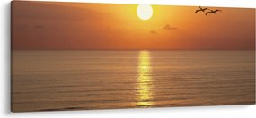 Obraz - Západ slnka nad oceánom (120x50 cm)