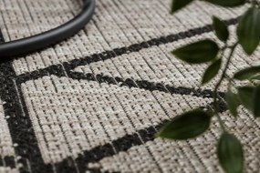 Koberec Šnúrkový SIZAL FLOORLUX 20508 strieb. / čierny Trojuholníky
