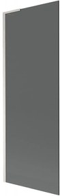 Mexen Next L, 1-krídlová vaňová zástena 70 x 150 cm, 6mm šedé sklo, 6mm číre sklo, profil brúsená oceľ, 895-070-000-03-40-97