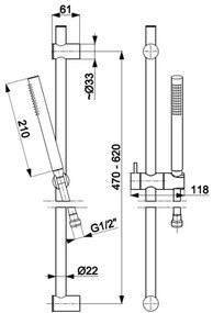 KFA Armatura 841-363-81 - Sprchová sada MOZA nerez/matná čierna