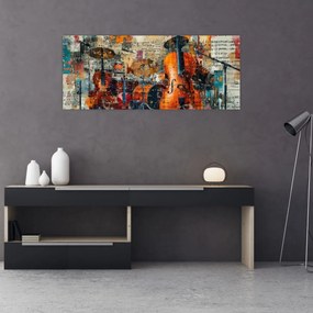 Obraz - Hudobné nástroje (120x50 cm)