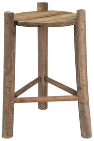 Drevený dekoračný antik stolík na rastliny - Ø 27*44 cm
