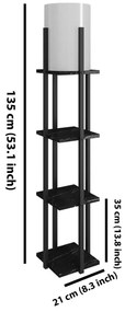 Čierna stojacia lampa (výška 135 cm) Nora – Opviq lights