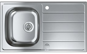 GROHE K200 nerezový drez s odkvapávacou plochou, s excentrom, obojstranný, horná montáž, 860 x 500 mm, kartáčovaná nerezová oceľ, 31552SD1