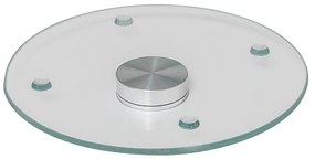 Sklenený otočný servírovací podnos White Marble, (fi) 32 cm