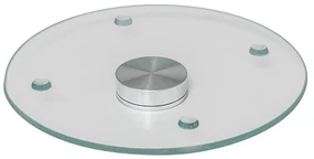 Sklenený otočný servírovací podnos White Marble, (fi) 32 cm