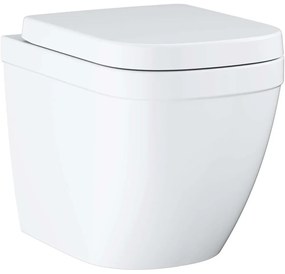 GROHE Euro Ceramic samostatne stojace WC Rimless ku stene, s hlbokým splachovaním, Triple Vortex, 374 x 540 mm, alpská biela + SoftClose sedátko s poklopom, 39839000