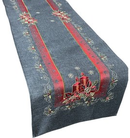 Vianočná sivá štóla s výšivkou Šírka: 40 cm | Dĺžka: 160 cm