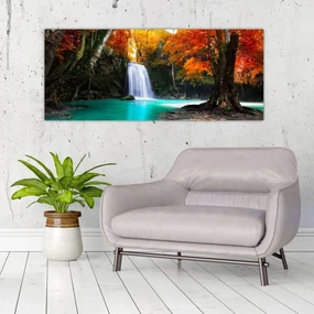 Obraz - Smaragdová lagúna (120x50 cm)