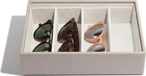 Krabička na okuliare Stackers Classic štyri priehradky taupe