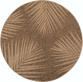 Hnedý okrúhly vnútorný a vonkajší koberec ø 120 cm Timber 1403 – Ayyildiz Carpets