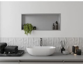 Mexen X-Wall-R, polička na zapustenie na obklad s golierom 75 x 30 cm, oceľová, 1910753010