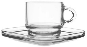 Orion Sada sklenených hrnčekov s podšálkou Cozy 6, 0,091 ml, 91 ml
