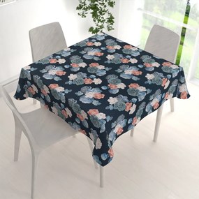 Biante Teflónový štvorcový obrus TF-060 Modré a červené ruže na tmavo modrom 40x40 cm