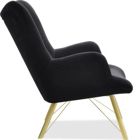 Relaxačné kreslo Dawntawn (čierna + zlatá). Akcia -20%. Vlastná spoľahlivá doprava až k Vám domov. 1135670