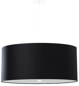 Závesné svietidlo Otto, 1x čierne textilné tienidlo, (biele sklo), (fi 60 cm)