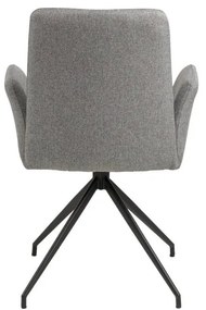 Sivé čalúnené jedálenské kreslo s podrúčkami Naya – Actona