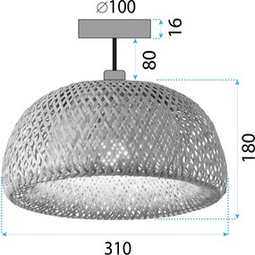 Toolight Toolight, stropné svietidlo 1xE27 APP1577-5C, prírodná hnedá, OSW-03618