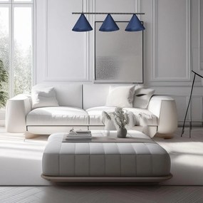 Závesné svietidlo Capital, 3x tmavomodré kovové tienidlo, (fi 30cm), db