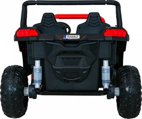 Ramiz ATV Závodná bugina pre 2 deti Červená + pohon 4x4 + diaľkové ovládanie + pomalý štart + MP3 LED