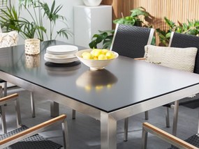 Záhradný stôl s granitovou doskou 180 x 90 cm čierny GROSSETO Beliani