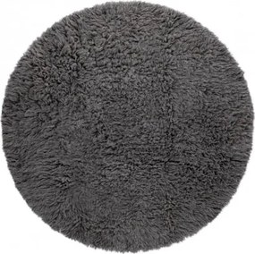 Koberec FLOKATI vlna kruh sivý
