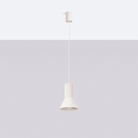 Závesné svietidlo Estria, 1x biele kovové tienidlo, be