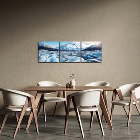 Obraz - Ľadovcové útvary (s hodinami) (90x30 cm)