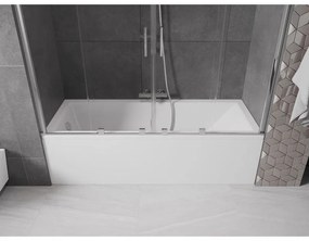 Mexen Velar Duo, 2-krídlová posuvná vaňová zástena 180 x 150 cm, 8mm číre sklo, chrómový profil, 896-180-000-02-01