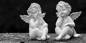 Obraz dvojica malých anjelov v čiernobielom prevedení Varianta: 100x50