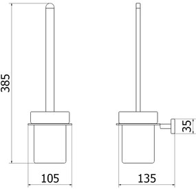 Mexen Arno, závesná toaletná kefa, medená matná, 7020750-65