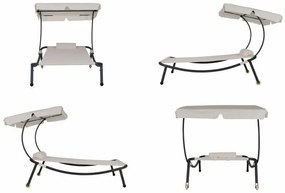 Garthen 60470 Záhradné ležadlo so strieškou a kolieskami - 202 x 139 x 152 cm