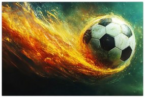 Obraz - Futbalová lopta v lete (90x60 cm)