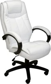 Kancelárske kreslo Stuart, biela ekokoža%