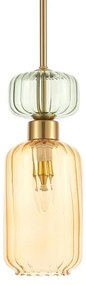 Luster na lanku MOLLY 1xE14/40W/230V pr. 12 cm zlatá/oranžová/zelená