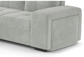 Rozkladacia sedačka s úložným priestorom a taburetom PALERMO, svetlosivá, ľavé prevedenie