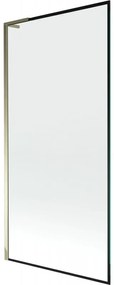 Mexen Next L, 1-krídlová vaňová zástena 90 x 150 cm, 6mm číre sklo-čierny vzor, zlatý lesklý profil, 895-090-000-03-70-50