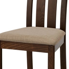 Elegantná jedálenská stolička vyrobená z masívneho dreva vo farbe orech