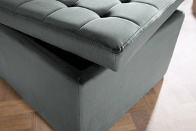 Taburetka moderná baroková 60cm zamatovo šedá